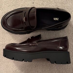 Zara women’s burgundy platform loafers new 37